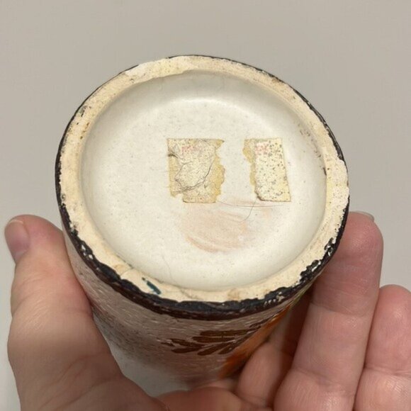 MCM Bitossi Rosenthal Netter Textured Italian Pottery 6" Vase Wildflower Design - Picture 4 of 6